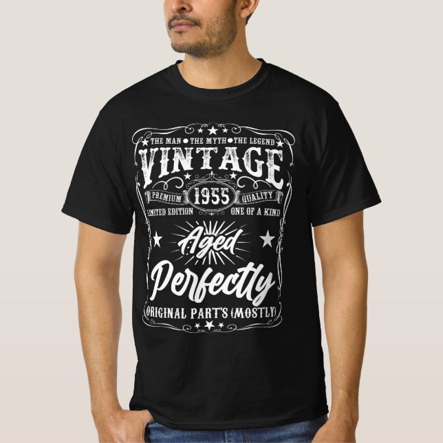 Vintage 1955 – Aged Perfectly Design T-Shirt (Front)