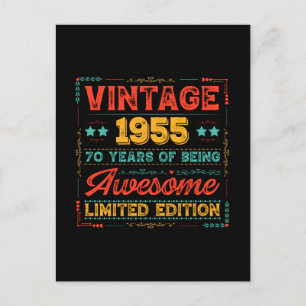 Vintage 1955 Made in 1955 70th Birthday 70 Years Holiday Postcard