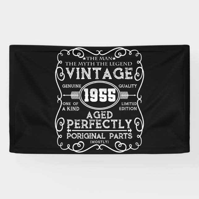 Vintage 1955 Man Myth Legend 66th Birthday Banner (Horizontal)