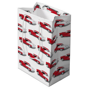 Vintage 1955 Red and White Chevy Medium Gift Bag