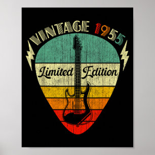 Vintage 1955 Retro 70th Birthday 70 Years Old Guit Poster