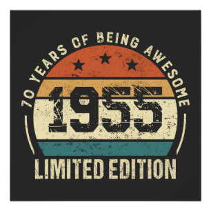 Vintage 1955 Retro 70th Birthday Gift Idea Poster