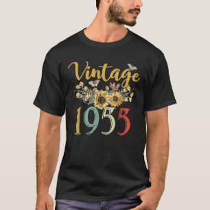 Vintage 1955 Sunflower 70th Birthday Awesome Since T-Shirt