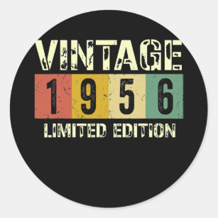 Vintage 1956 66th Birthday Gift Men Women 66 Classic Round Sticker
