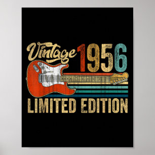 Vintage 1956 70th birthday 70 years old guitar poster