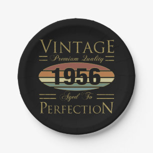 Vintage 1956 70th Birthday Paper Plate