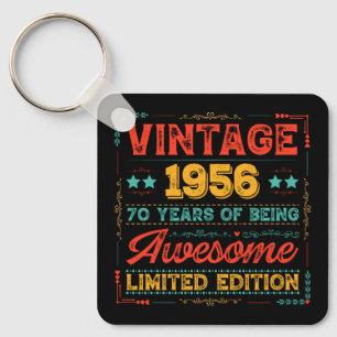 Vintage 1956 Made in 1956 70th Birthday 70 Years Key Ring