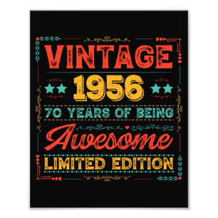 Vintage 1956 Made in 1956 70th Birthday 70 Years Photo Print