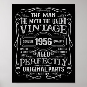 Vintage 1956 Man Myth Legend 70 Year Old 70th Birt Poster