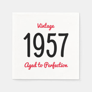 Vintage 1957 Aged To Perfection 60 Birthday Party Napkin