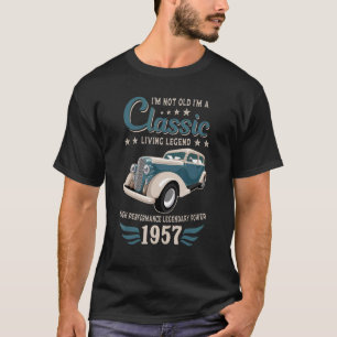 Vintage 1957 Birthday Classic Car For Legends Born T-Shirt