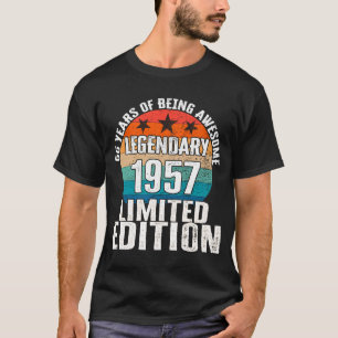 Vintage 1957 Legendary  66 Year Old Bday T-Shirt