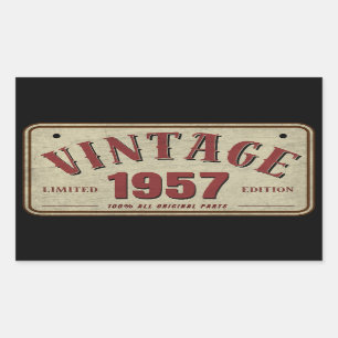 Vintage 1957 Limited Edition All Original Parts Rectangular Sticker