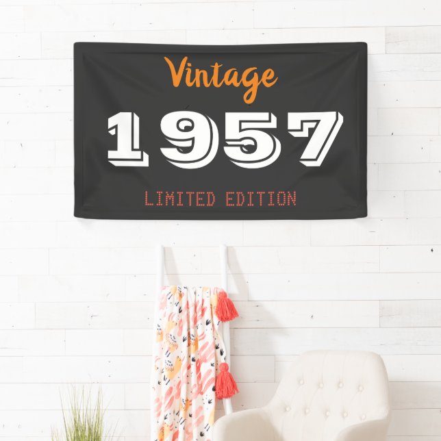 Vintage 1957 Limited Edition Banner – Retro 69th  (Insitu)