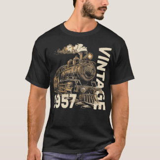 Vintage 1957 Steampunk Steam Train Locomotive 67th T-Shirt