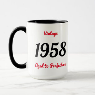 Vintage 1958 Aged To Perfection 60 Birthday Party Mug