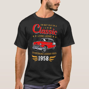 Vintage 1958 Birthday Classic Car For Legends Born T-Shirt