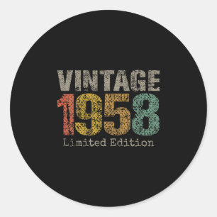 Vintage 1958 Limited Edition 67th Birthday Gifts 6 Classic Round Sticker