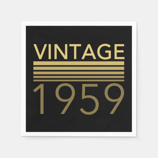 Vintage 1959 Birth Year Napkin (Front)