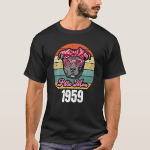 Vintage 1959  Cool Pittie Mum  Funny Bday Retro Te T-Shirt