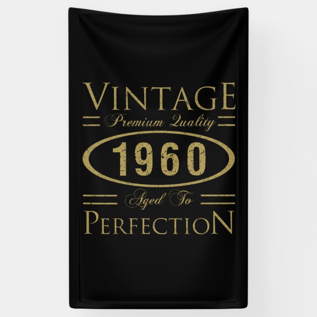 Vintage 1960 60th Birthday Premium Quality Banner (Vertical)