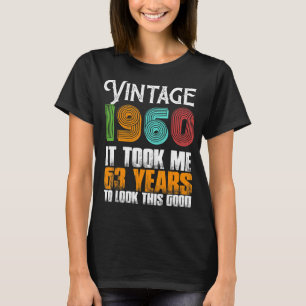 Vintage 1960 63 Years Old Birthday Retro Father's T-Shirt