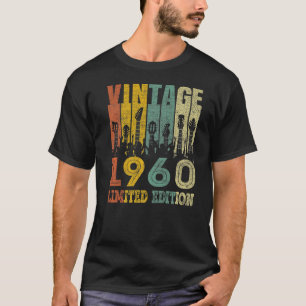 Vintage 1960 Birthday Gifts, Guitar Lovers 63rd Bi T-Shirt