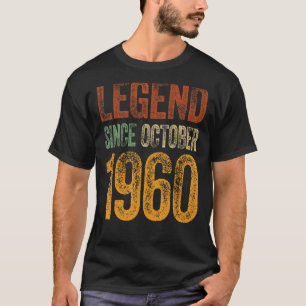 Vintage 1960 Birthday October Born Legend Since 1 T-Shirt