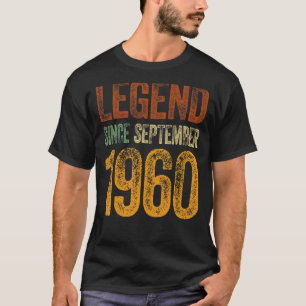 Vintage 1960 Birthday September Born Legend Since T-Shirt