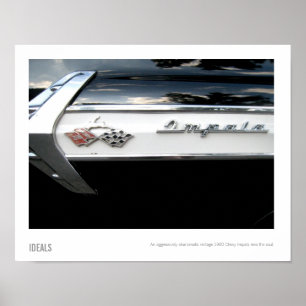 Vintage 1960 Chevy Impala Badge Photograph Poster