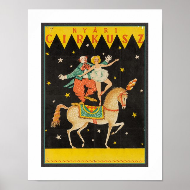 VINTAGE 1960 HUNGARIAN CIRCUS POSTER (Front)