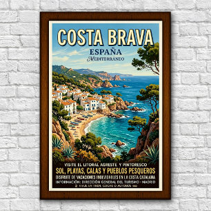 Vintage 1960s Costa Brava, Spain Travel Poster