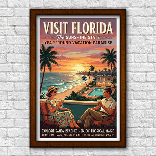 Vintage 1960s Florida Travel Poster