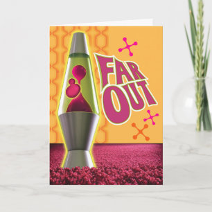 Vintage 1960s Hippie Lamp Retro Birthday Card