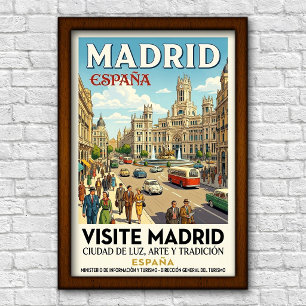 Vintage 1960s Madrid, Spain Travel Poster