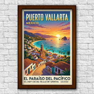 Vintage 1960s Puerto Vallarta Travel Poster