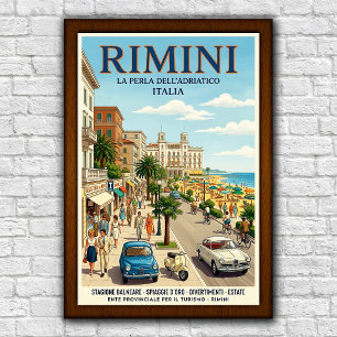 Vintage 1960s Rimini, Italy Travel Poster