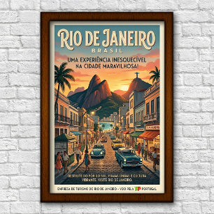 Vintage 1960s Rio de Janeiro, Brazil Travel Poster