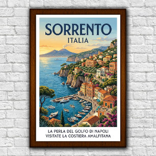 Vintage 1960s Sorrento, Italy Travel Poster