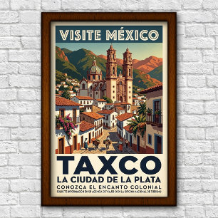 Vintage 1960s Taxco, Mexico Travel Poster
