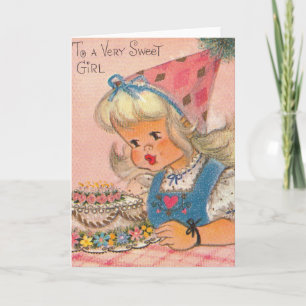 Vintage 1960s To A Very Sweet Girl Happy Birthday Card