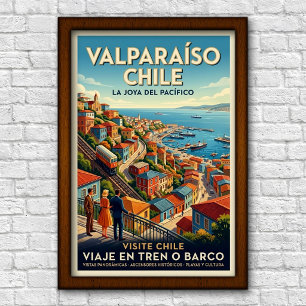 Vintage 1960s Valparaíso, Chile Travel Poster
