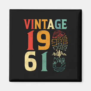 Vintage 1961 61 Year Old Birthday Camping Hiking L Magnet