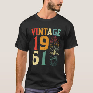 Vintage 1961 61 Year Old Birthday Camping Hiking L T-Shirt
