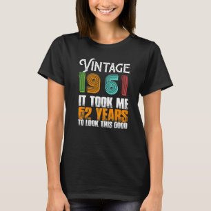 Vintage 1961 62 Years Old Birthday Retro Father's T-Shirt