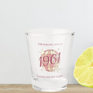 Vintage 1961 65th birthday retro purple shot glass