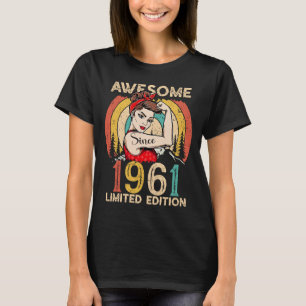Vintage 1961 Birthday  For Women  61 Year Old Birt T-Shirt