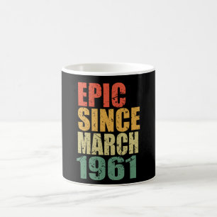 Vintage 1961 Birthday March Gift Coffee Mug