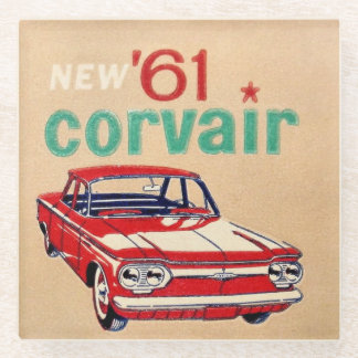 Vintage 1961 Chevrolet Corvair Advertisement Coast Glass Coaster