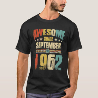 Vintage 1962 59Th Birthday Awesome Since September T-Shirt